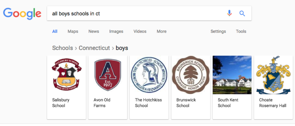 All Boys School in CT Google Search