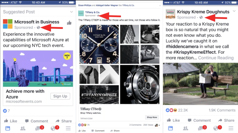 Facebook Sponsored Post Examples