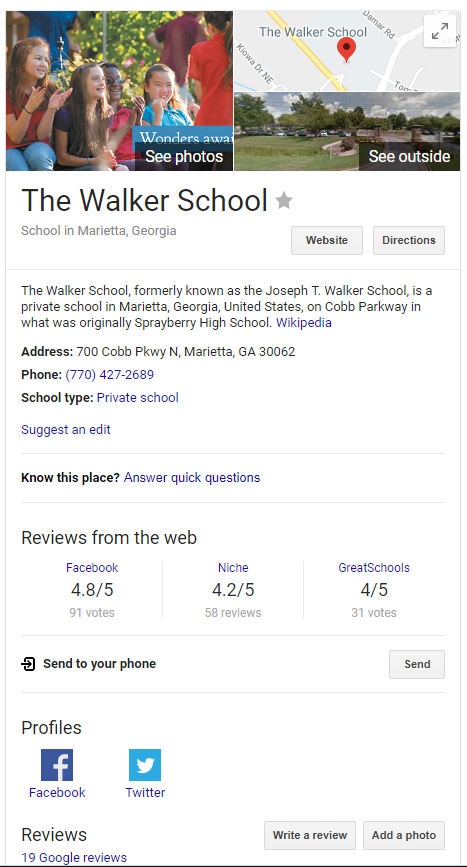 The Walker School Google Search